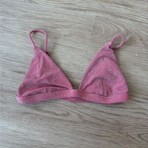 Mikoh Sparkle Coral Pink Swim Top